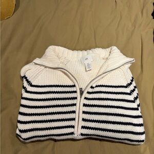 H&M Cream and Dark Navy Striped Sweater